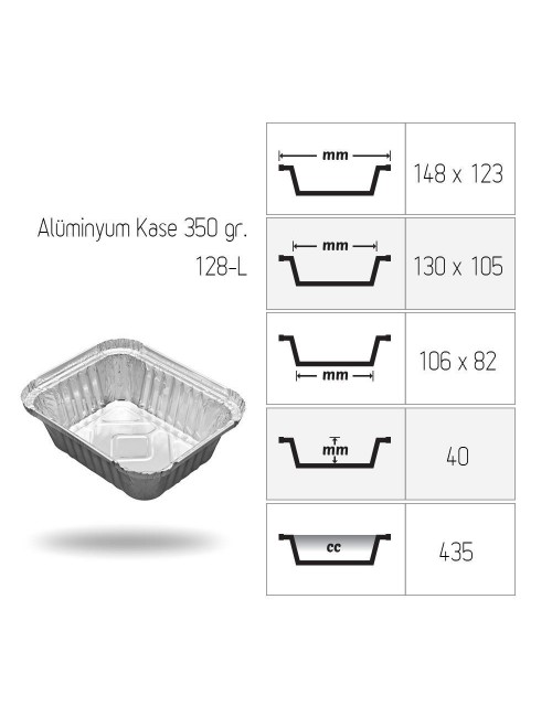 Alimünyum Kase 350gr 100'lü 